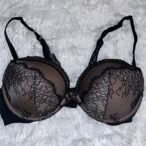 Victoria’s Secret Black/ Tan lace Bra 38B